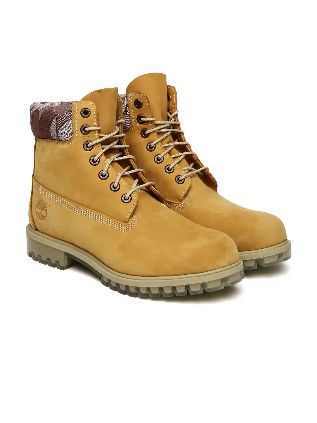 Buy Timberland Men Tan Solid Leather High-Top Flat Boots Boots