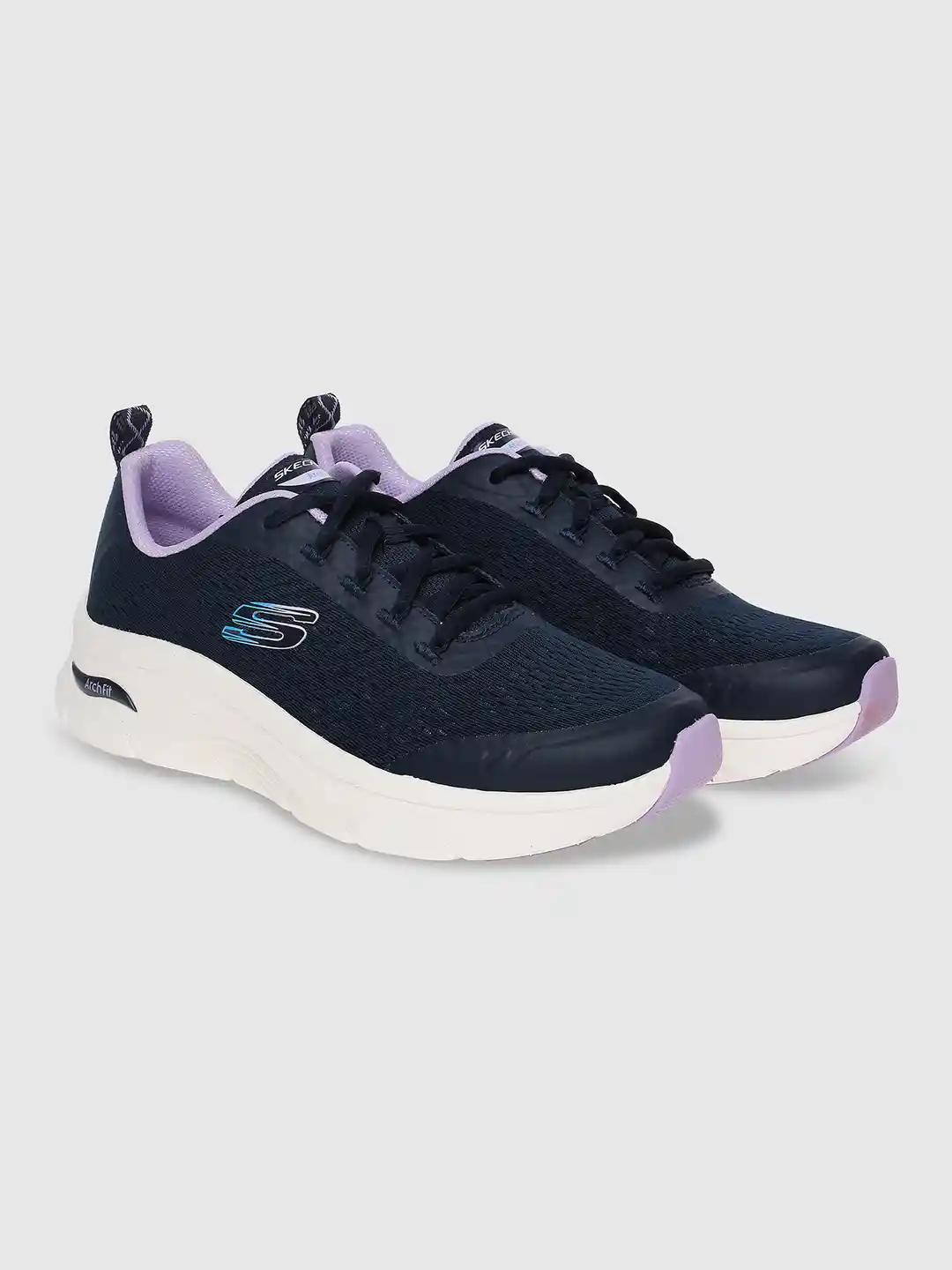 Buy Skechers ARCH FIT D'LUX-COZY PATH Women Navy Blue Woven Design - Main Image