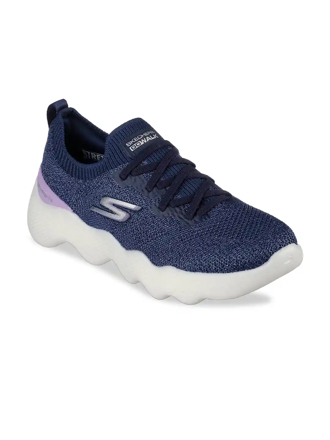 Skechers Women Navy Blue Mesh Go Walk Massage Fit Upsurge Sports Shoes