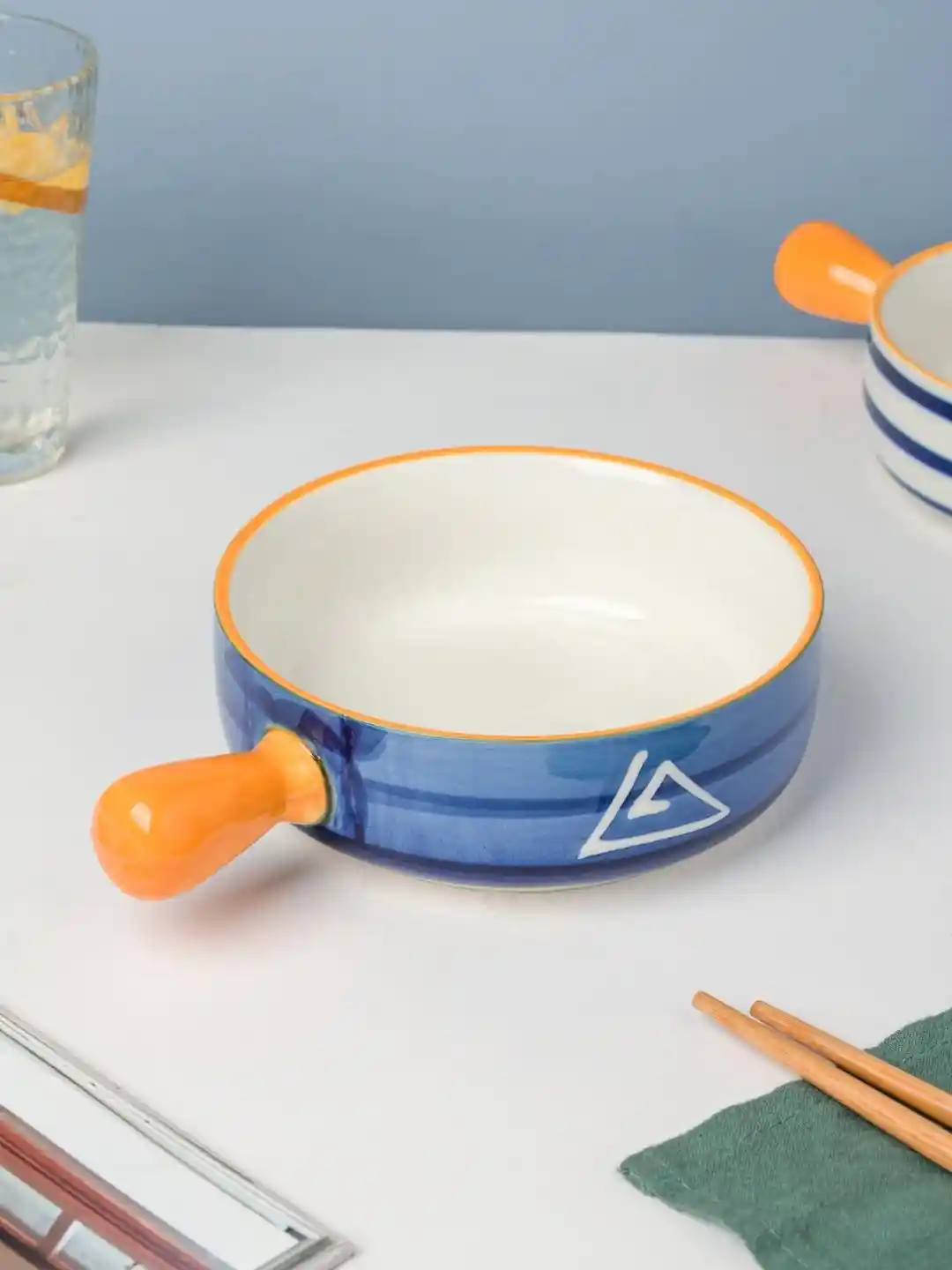 Buy Nestasia Blue White Microwave safe Printed Ceramic Glossy