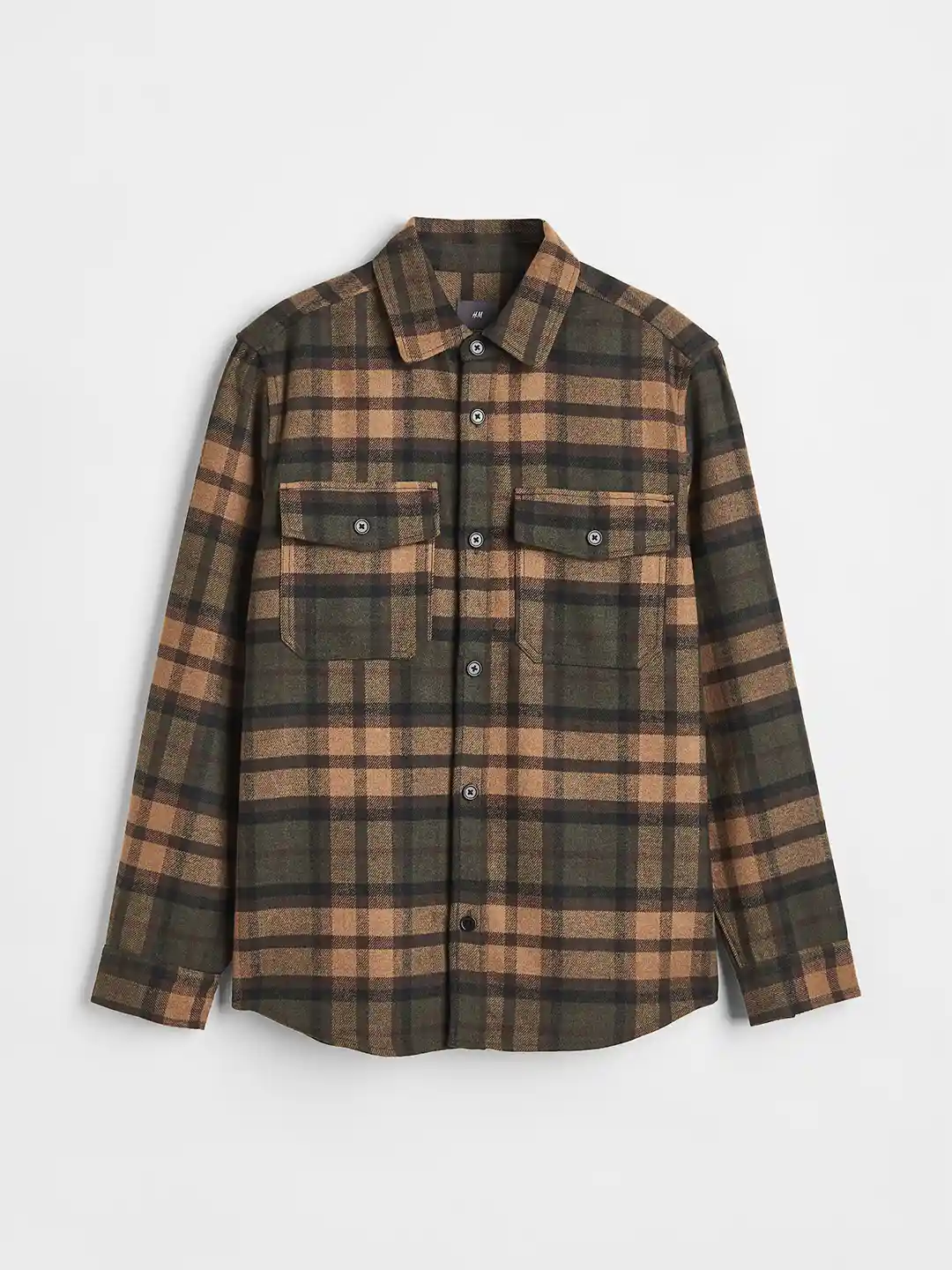 Buy H&M Men Olive Green Twill Overshirt Shirts for Men 20179092