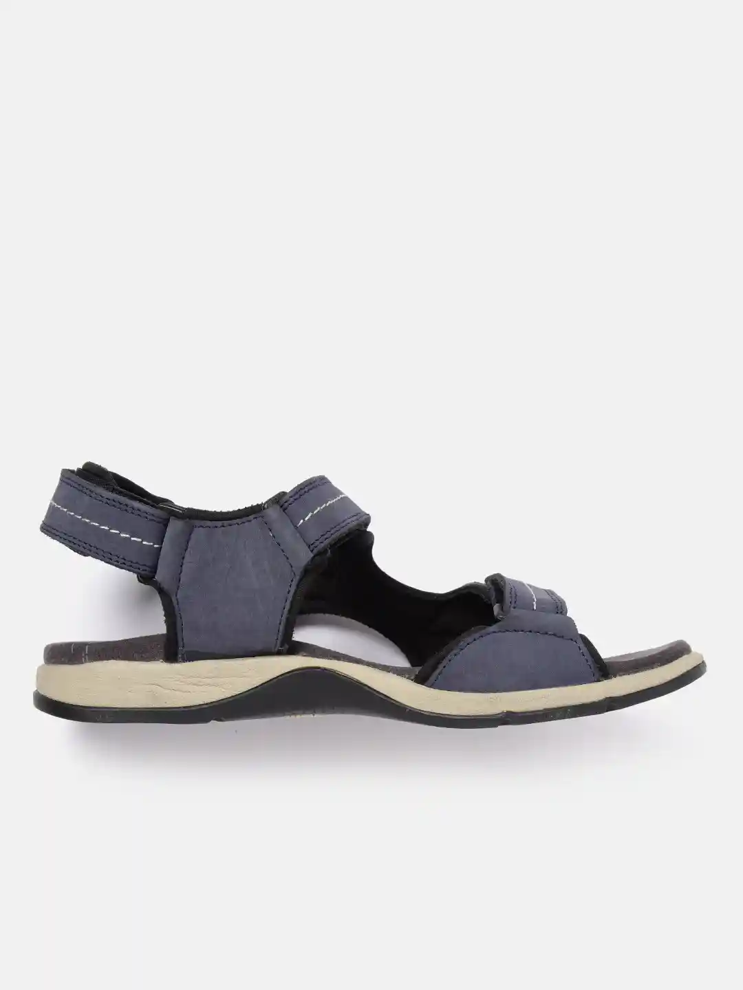 Buy Woodland Men Navy Blue Solid Leather Sandals Sandals for Men
