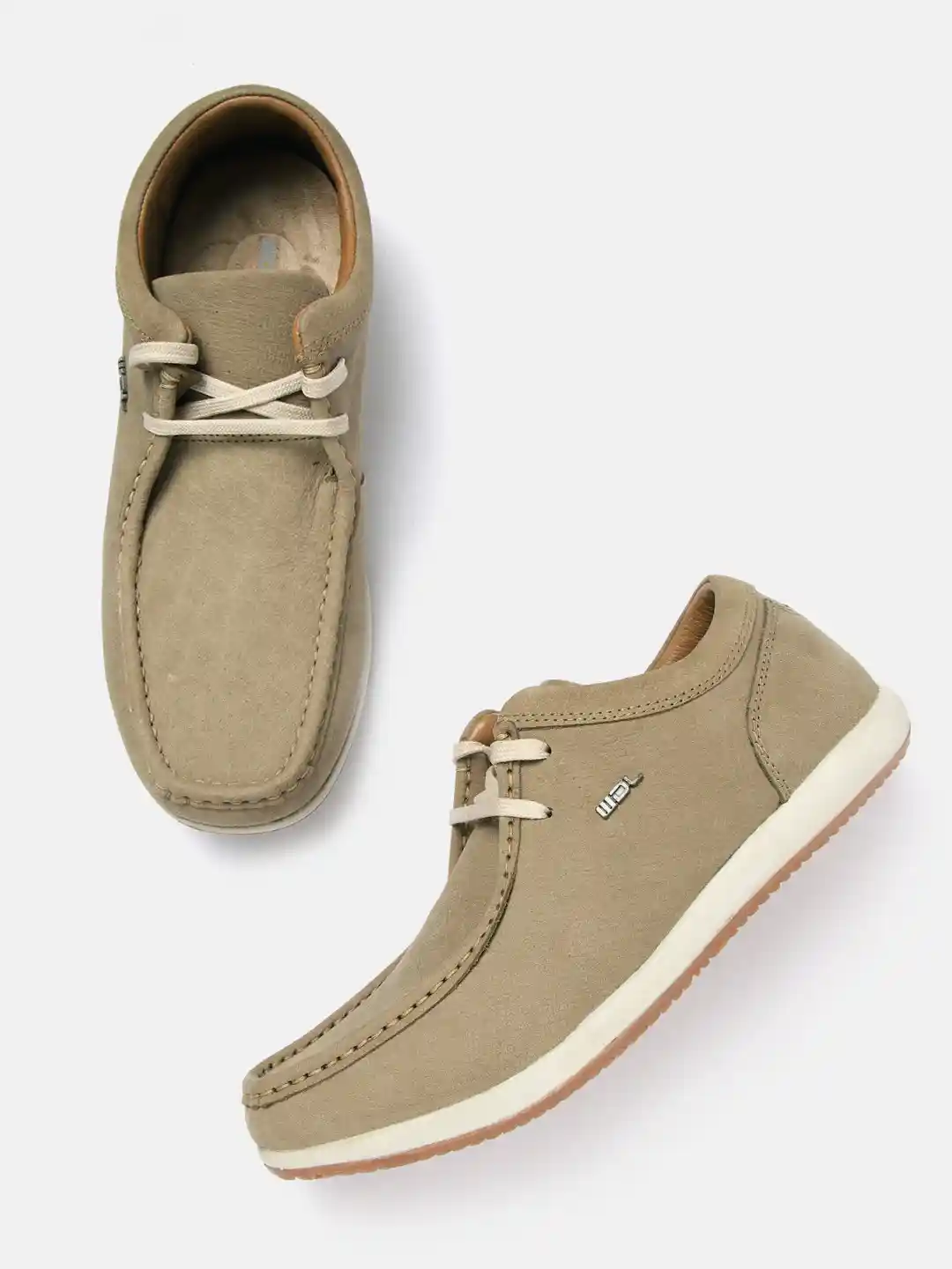 Buy Woodland Men Khaki Solid Leather Sneakers Casual Shoes for