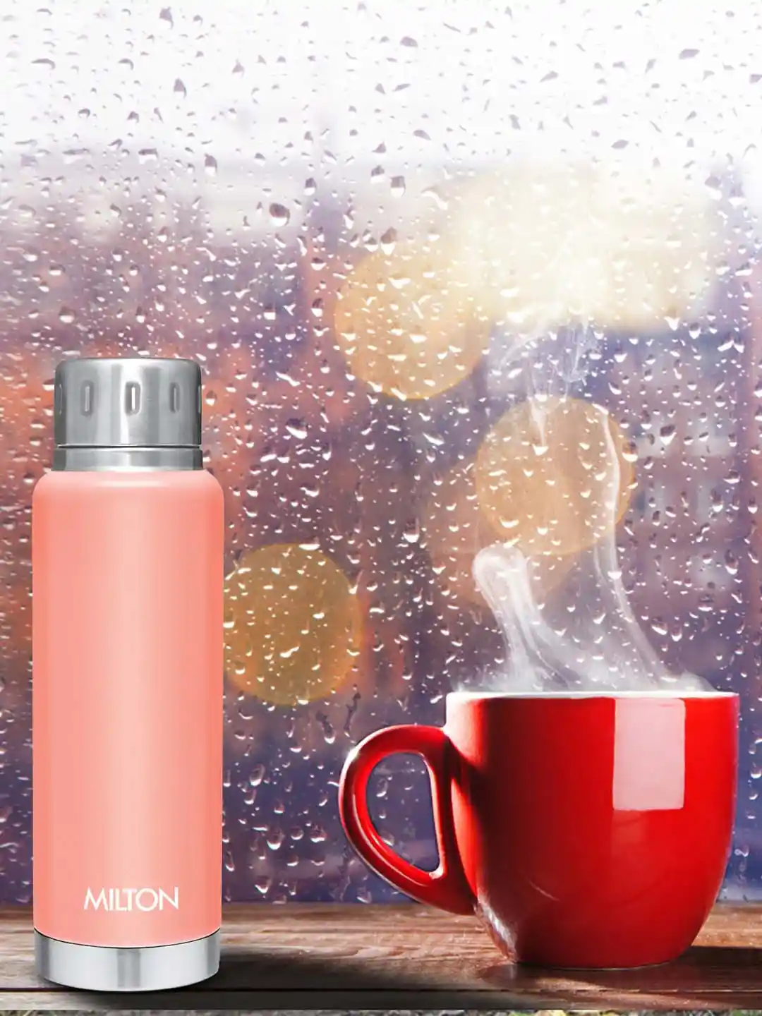 Buy Milton Elfin Peach Thermosteel Spill Proof Water Bottle