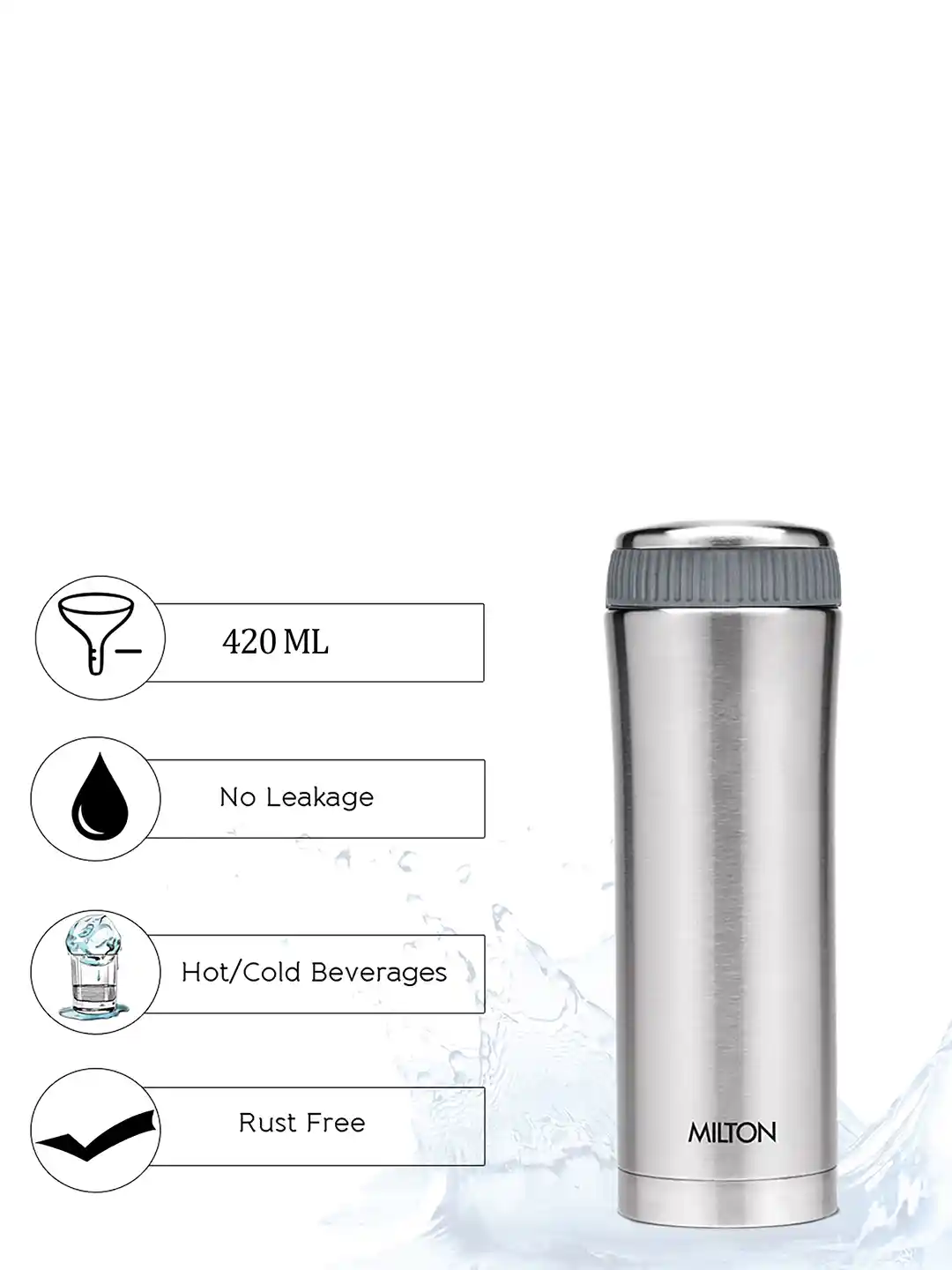 Buy Milton Optima 500 Silver Stainless Steel Spill Proof Flask