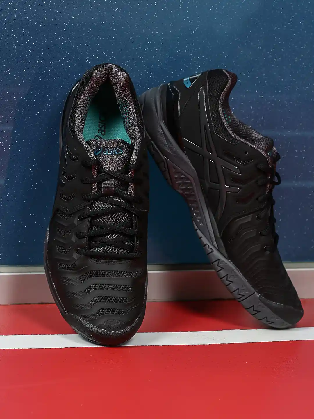 Buy ASICS Men Black GEL-RESOLUTION Tennis Shoes Sports Shoes