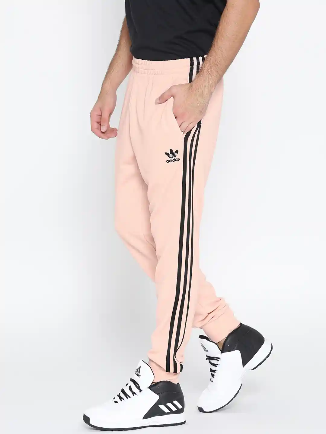 Buy ADIDAS Originals Men Peach-Coloured Streetwear style Joggers