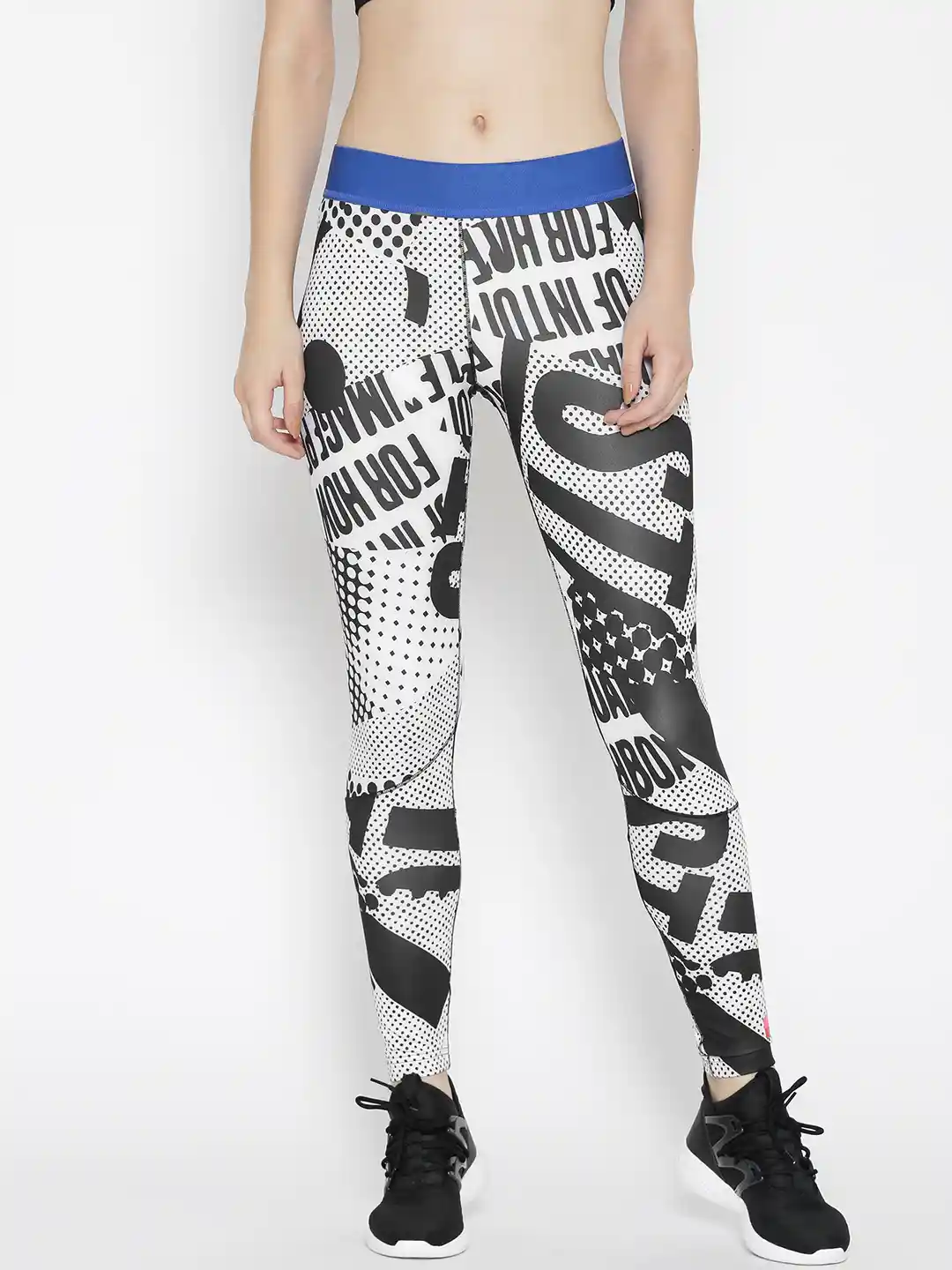 Buy ADIDAS STELLASPORT White Black Franchise Printed Tights