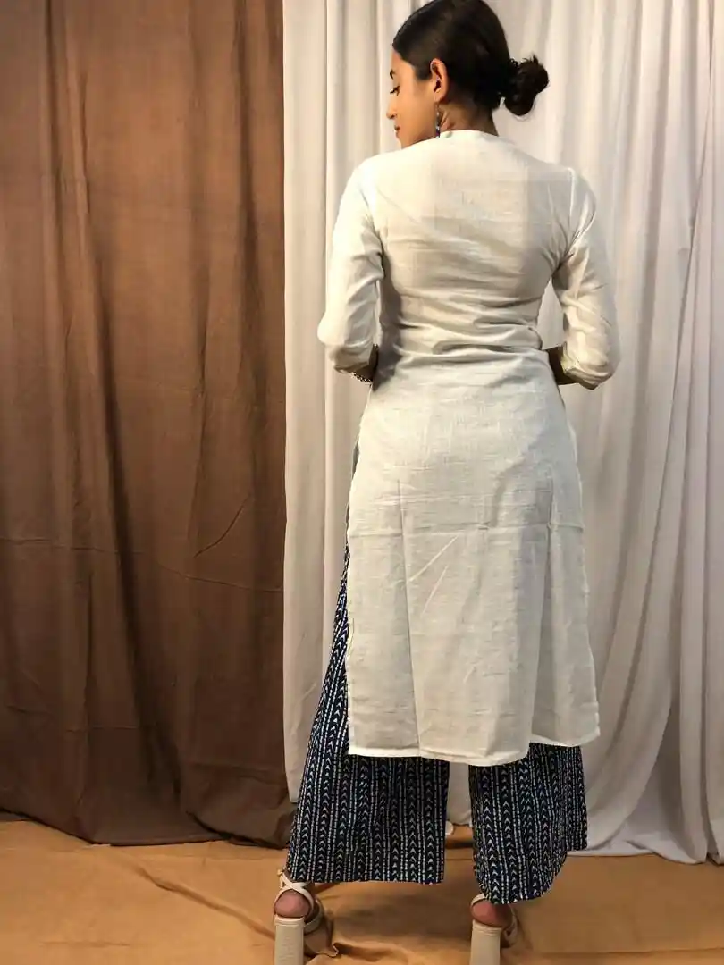 Buy HERE&NOW Women White Solid Straight Kurta Kurtas for Women