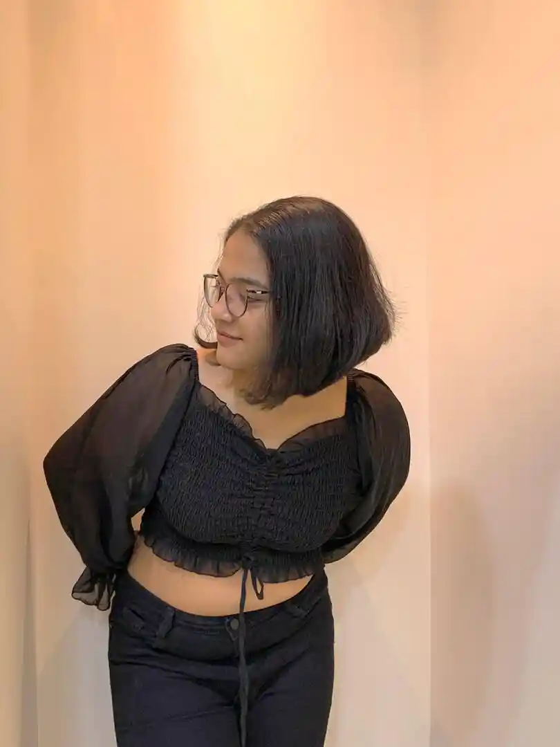 Buy Athena Black Bell Sleeves Georgette Crop Top Tops for Women