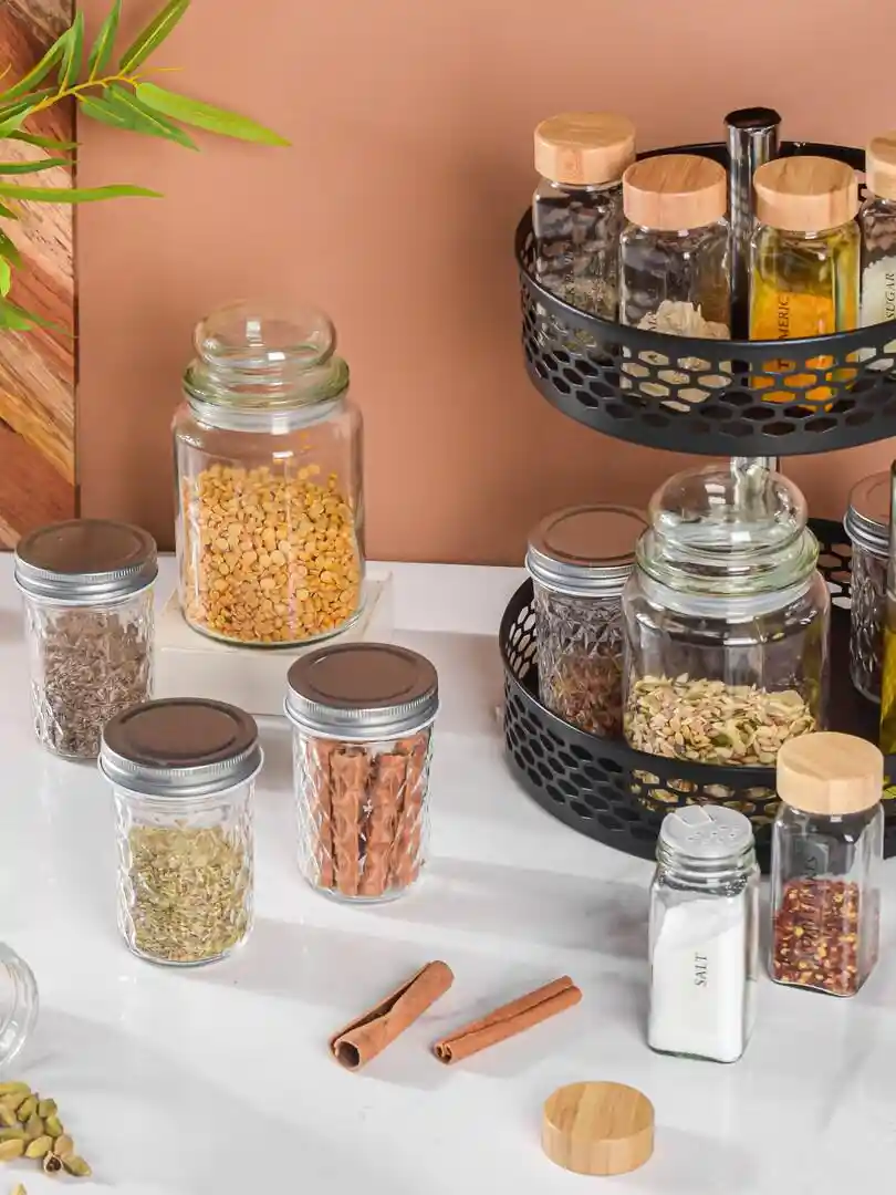 Buy Nestasia 6-Pieces Transparent Seasoning Jars With Lid 100 ml