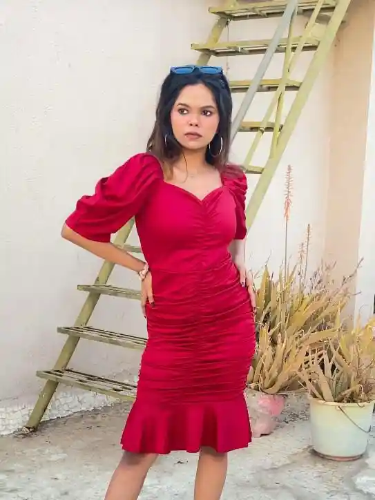 Buy U&F Women Solid Ruched Dress Dresses for Women 16542618 Myntra