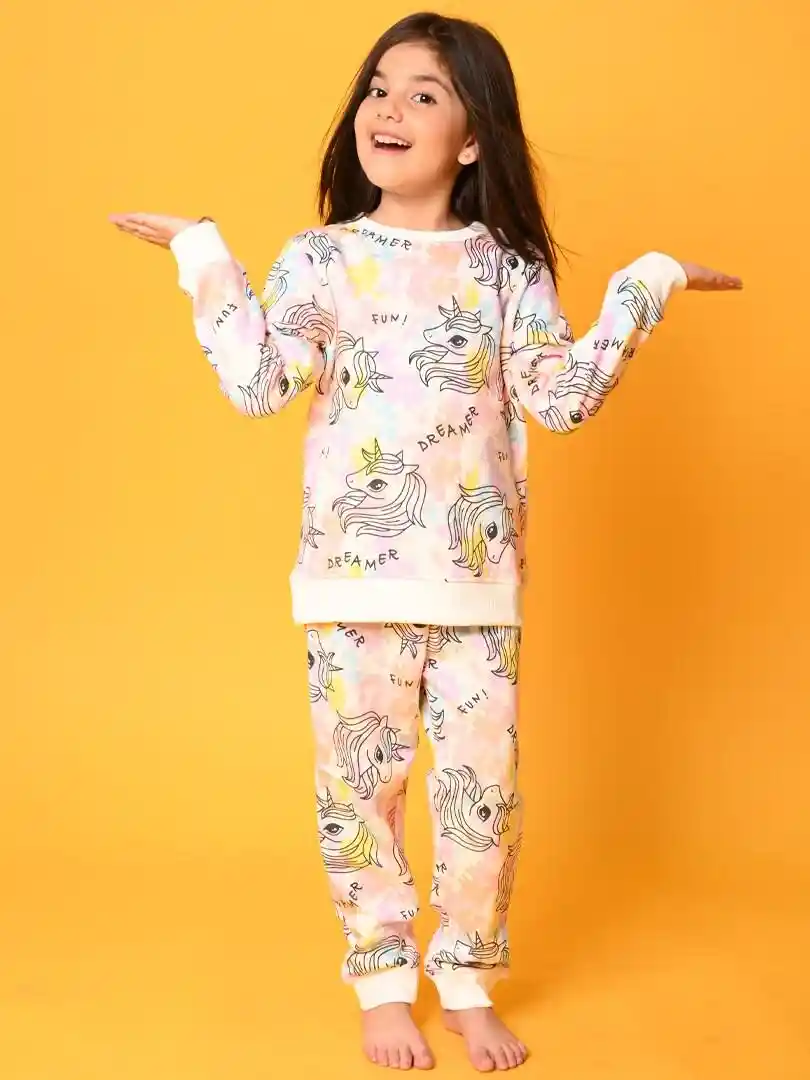 Buy Anthrilo Girls Pink Blue Tie Dye Star Fleece Sweatshirt