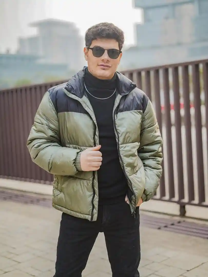 Puffer Jacket Outfit Men Olive Bomber Jacket Oversized Jacket