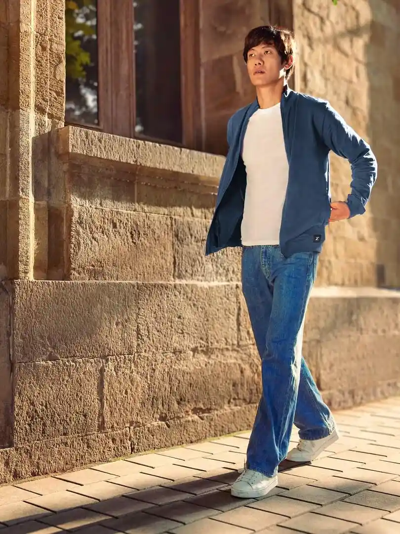 Buy XYXX Front-Open Mock Collar Cotton Sweatshirt - Jackets for