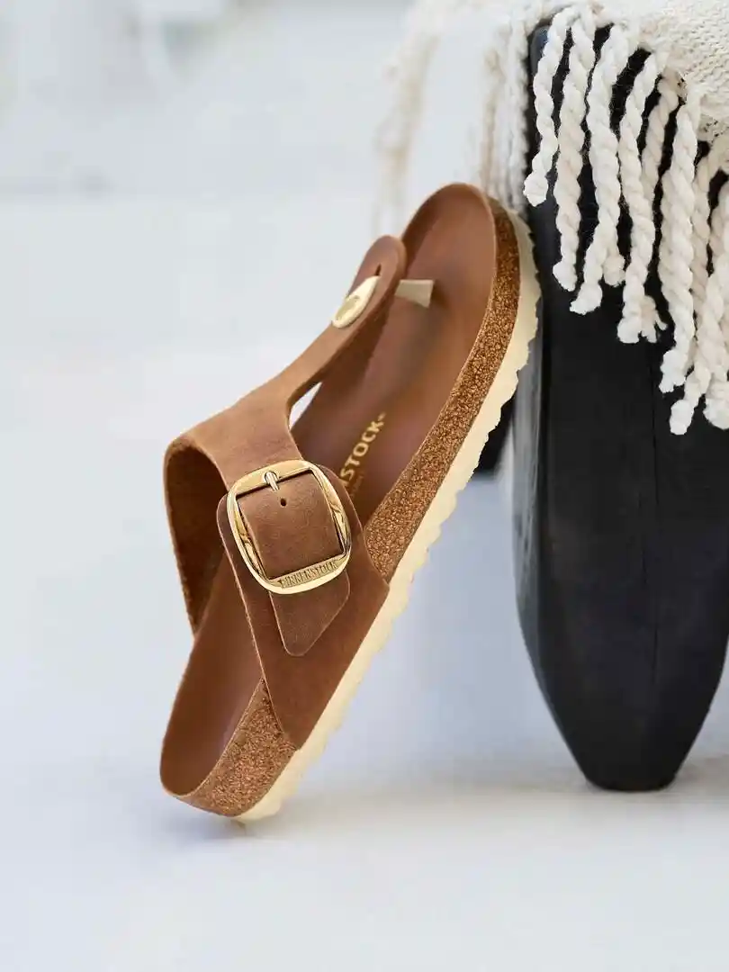 Buy Birkenstock Women Gizeh Big Buckle Natural Leather Brown