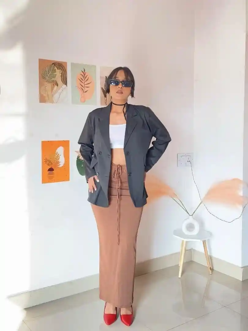 Popped Blazers Without Collar Buy SASSAFRAS Worklyf Comfort Fit