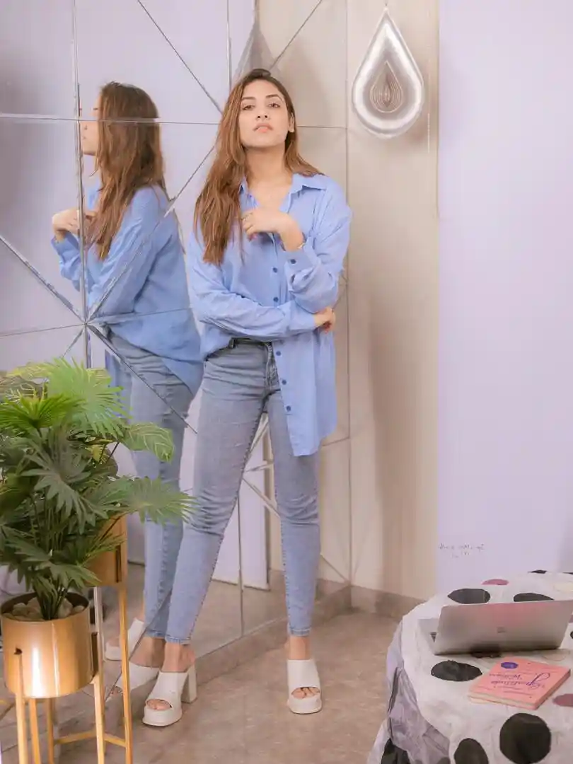 Buy MANGO Women Blue Noa Skinny Fit Mid-Rise Clean Look