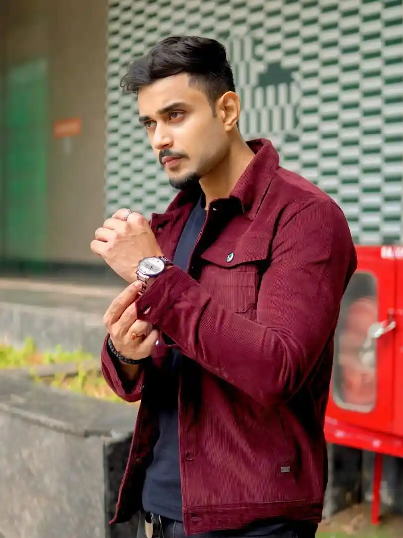 Buy Roadster Men Burgundy Solid Corduroy Tailored Jacket Jackets