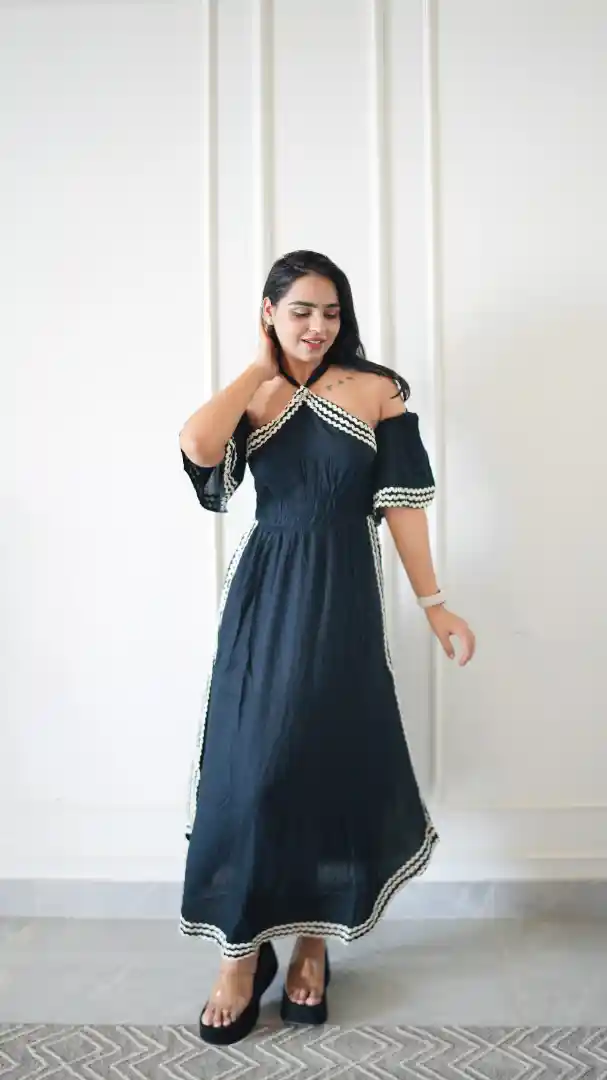 Buy DEEBACO Off-Shoulder Bell Sleeve Flared A-Line Maxi Dress