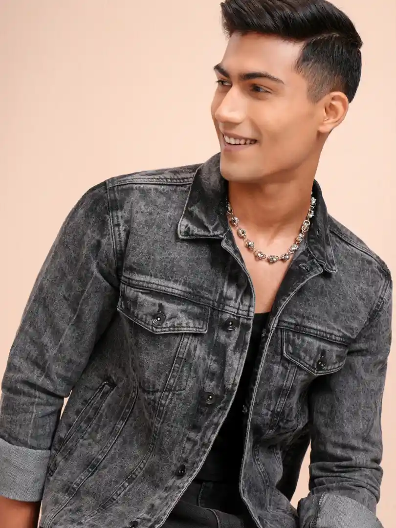 Buy LOCOMOTIVE Men Washed Denim Trucker Jacket - Jackets for
