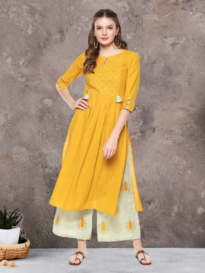 Yellow Flipkart Ladies Jacket Kurti Yellow Kurti Kurtis Online Flipkart  LIBAS Women Embellished