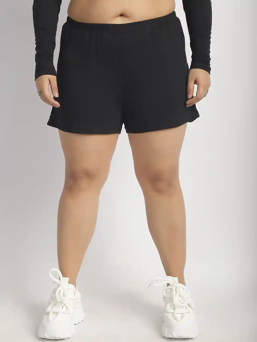 thkgrlz Plus Size Women High-Rise Sports Shorts