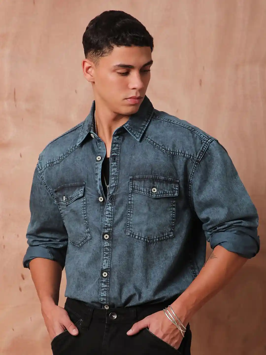 Buy The Roadster Lifestyle Co Relaxed Fit Denim Casual Shirts