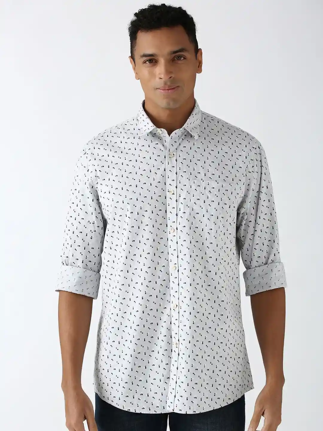 Buy Peter England Men Slim Fit Opaque Printed Casual Shirt