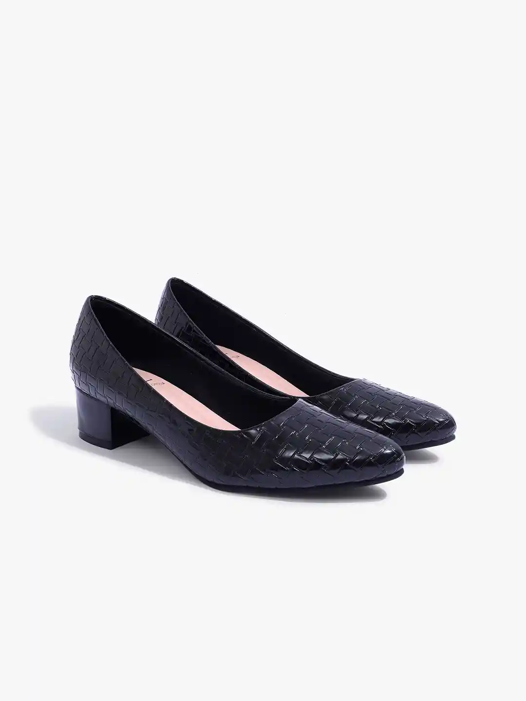 Buy Carlton London Textured Block Heeled Pumps Heels for Women
