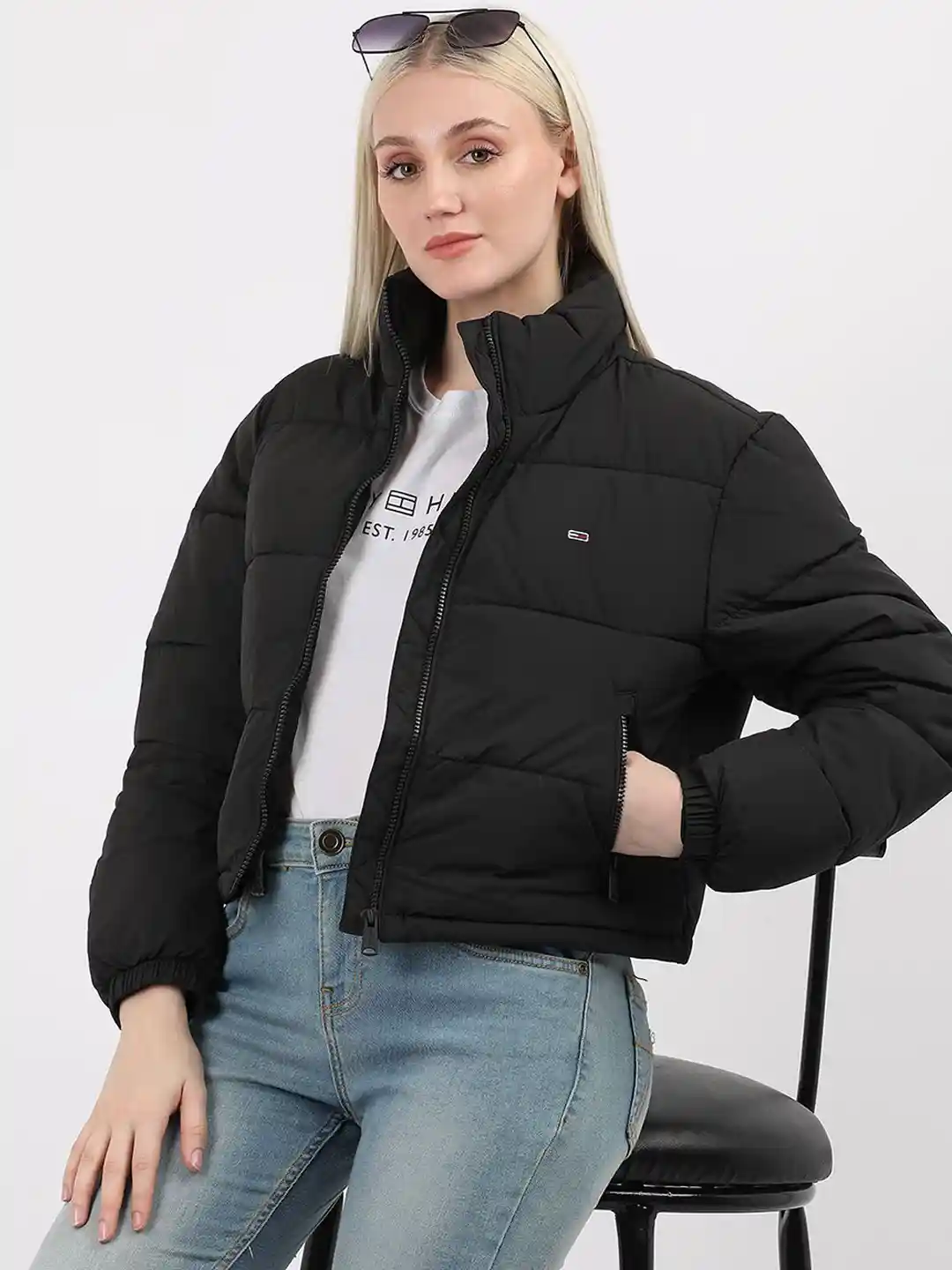 Buy Tommy Hilfiger Women Crop Padded Jacket Jackets for Women