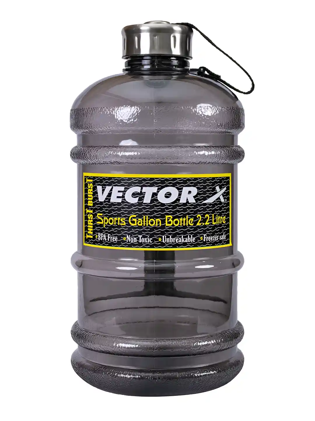 Buy VECTOR X Black Silver-Toned Brand Logo Printed Sports Water