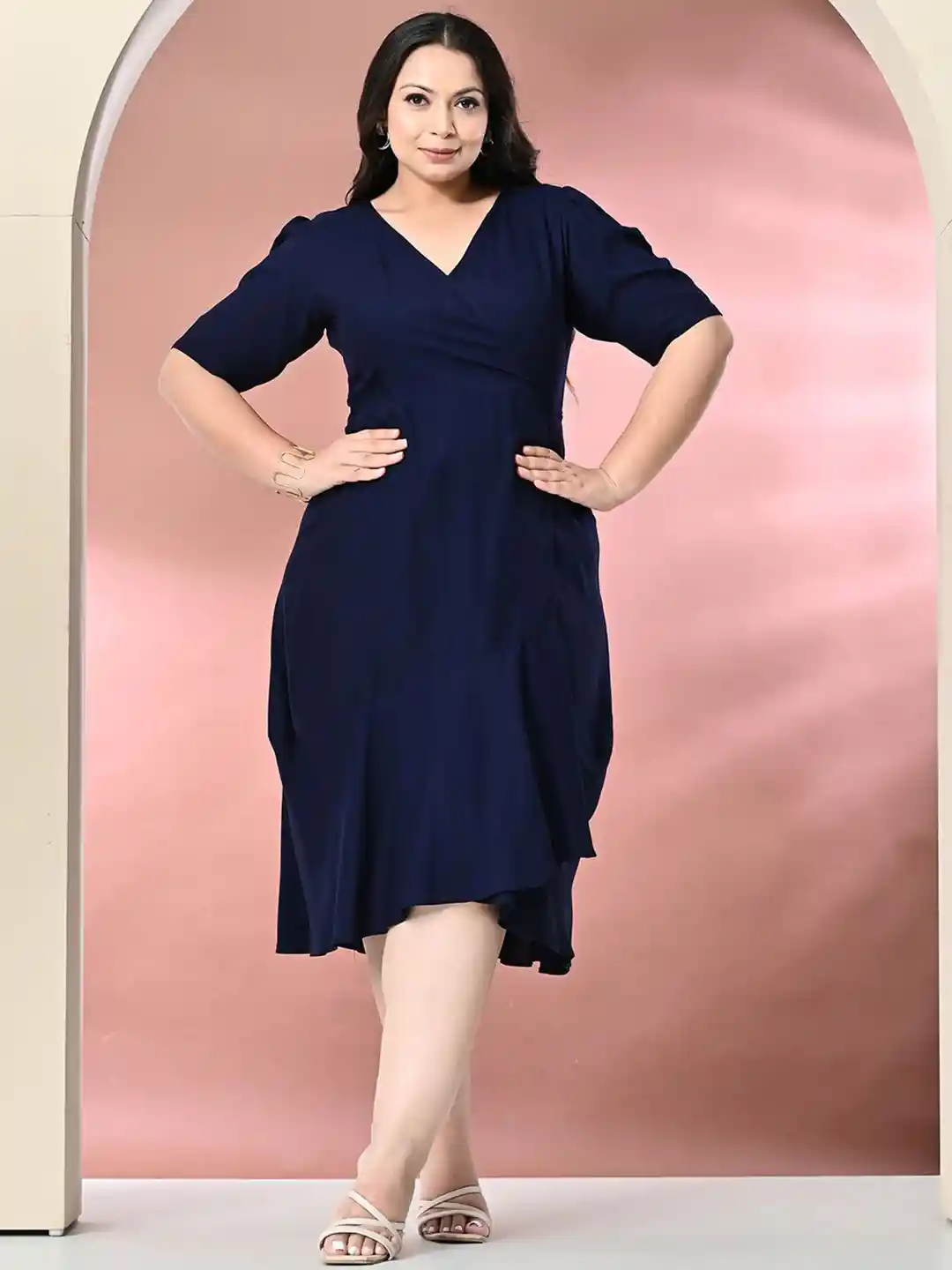 PrettyPlus by Plus Size Wrap Midi Dress