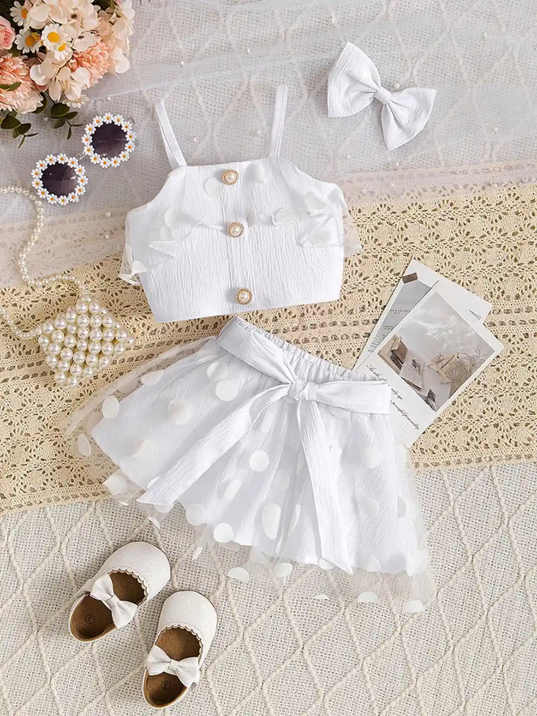 Buy INCLUD Girls Top with Skirt Bow Clothing Set for Girls