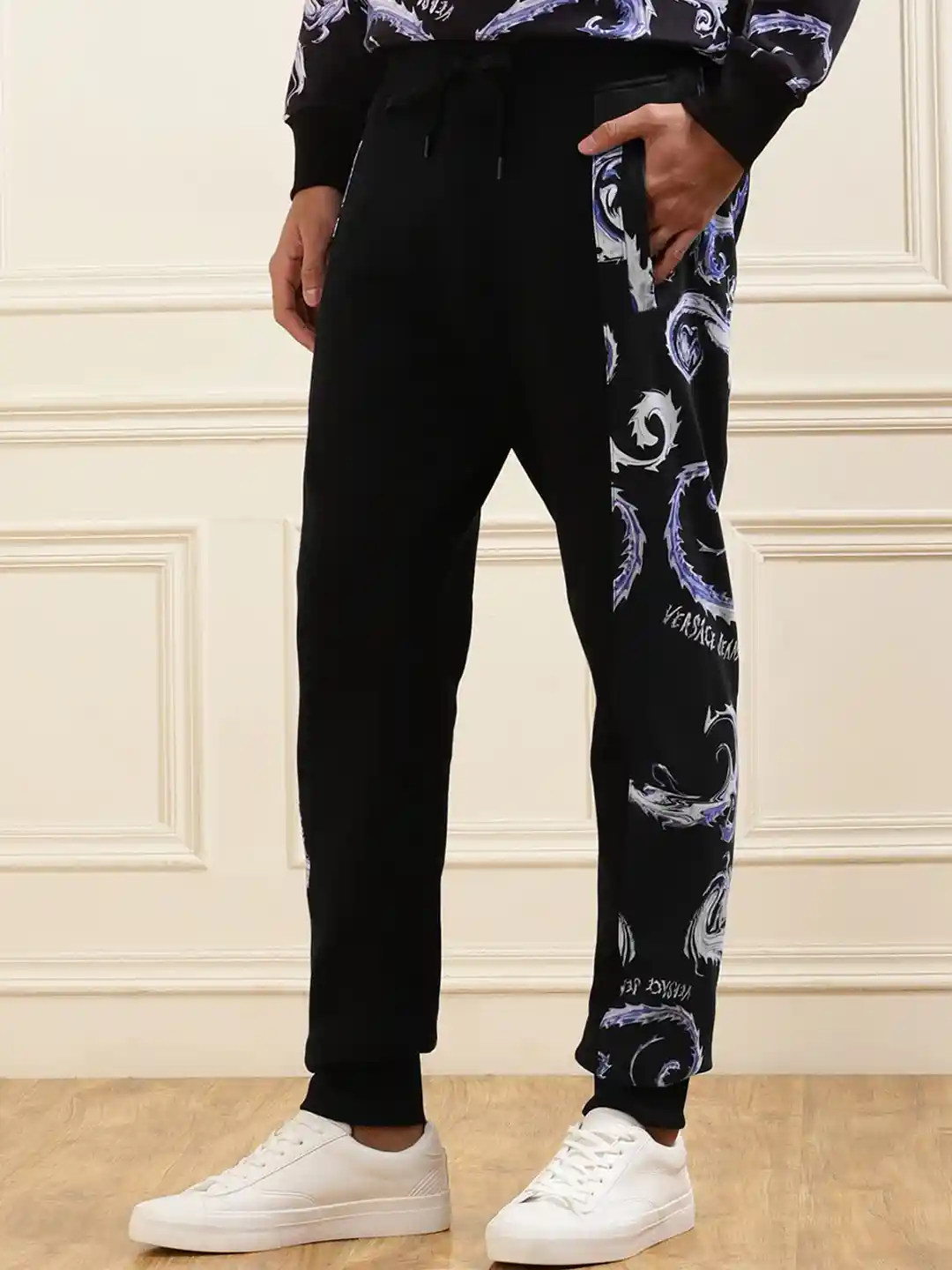 Buy Versace Jeans Couture Men Printed Cotton Joggers Track Pants