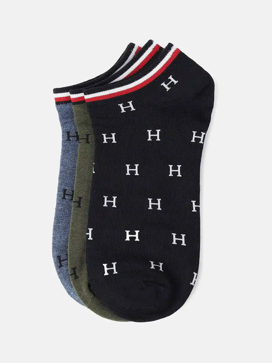 Buy Tommy Hilfiger Men Pack Of Patterned Ankle-Length Socks