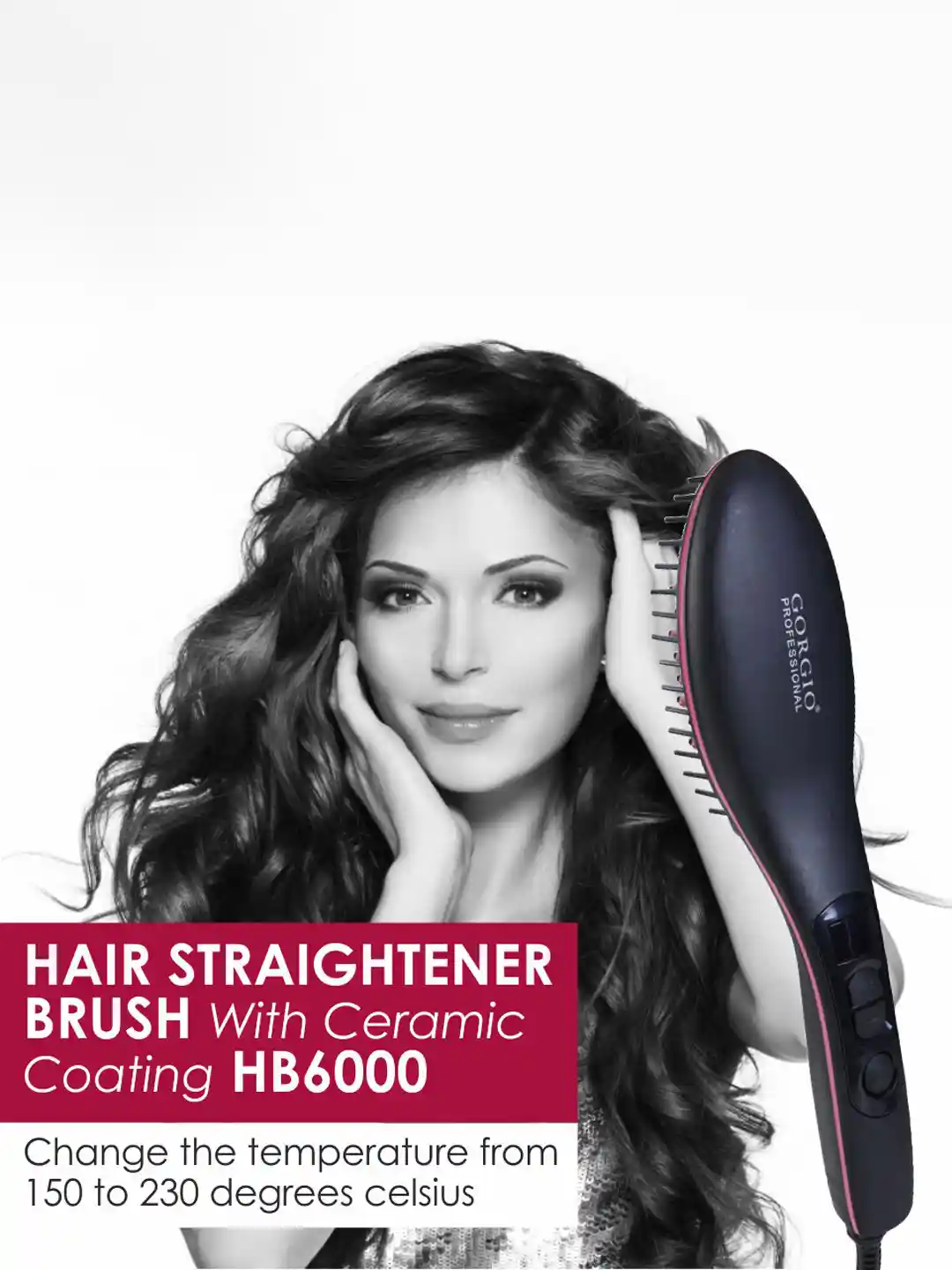 Buy GORGIO PROFESSIONAL HB6000 Hair Straightener Brush With