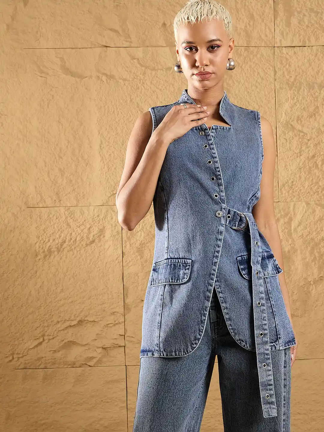 Myntra Denim Sleeveless Jackets For Womens Online Indiamart