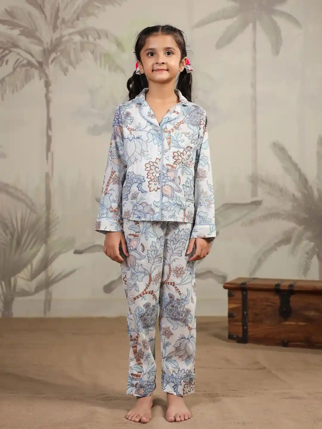 Buy SANSKRUTIHOMES Girls Pure Cotton Printed Night suit Night