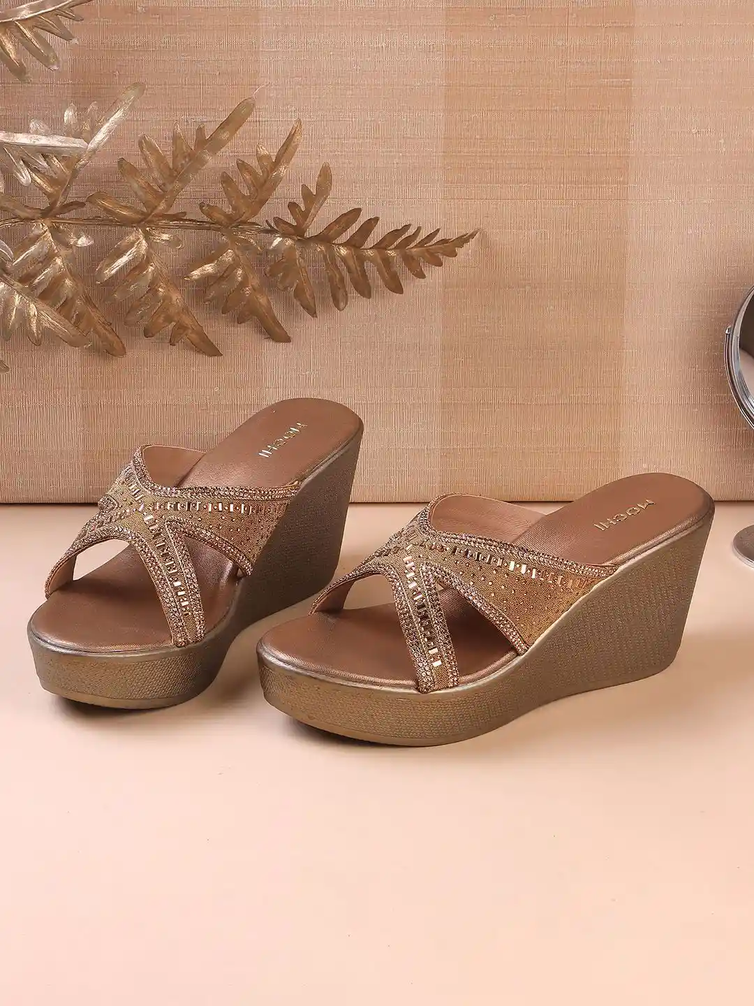 Mochi Women Embellished Wedge Heels Sandals