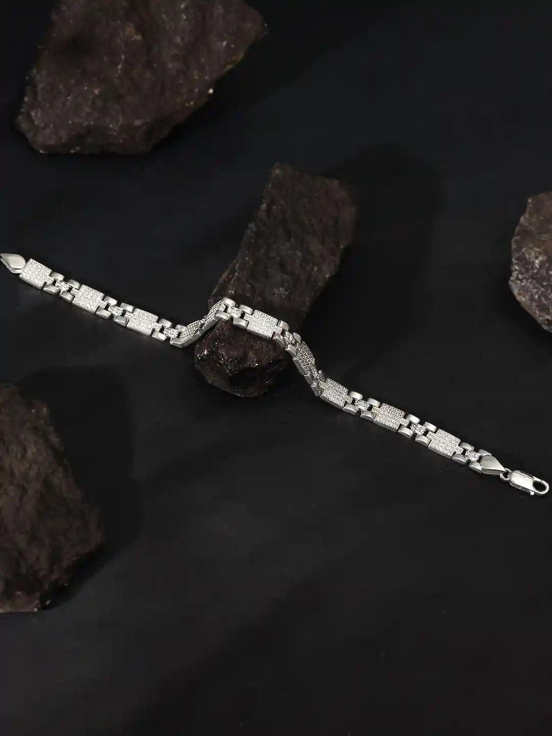 Buy GIVA Men 925 Sterling Silver Rhodium-Plated Courage Link