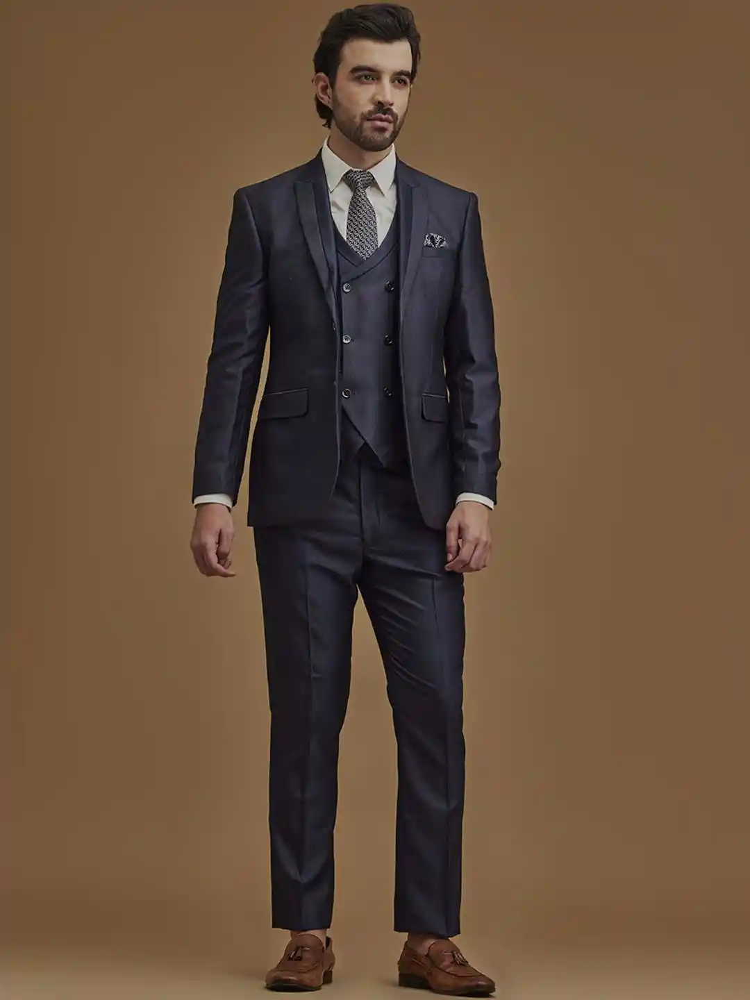 Buy Neumen Single-Breasted Textured Five Piece Casual Suits