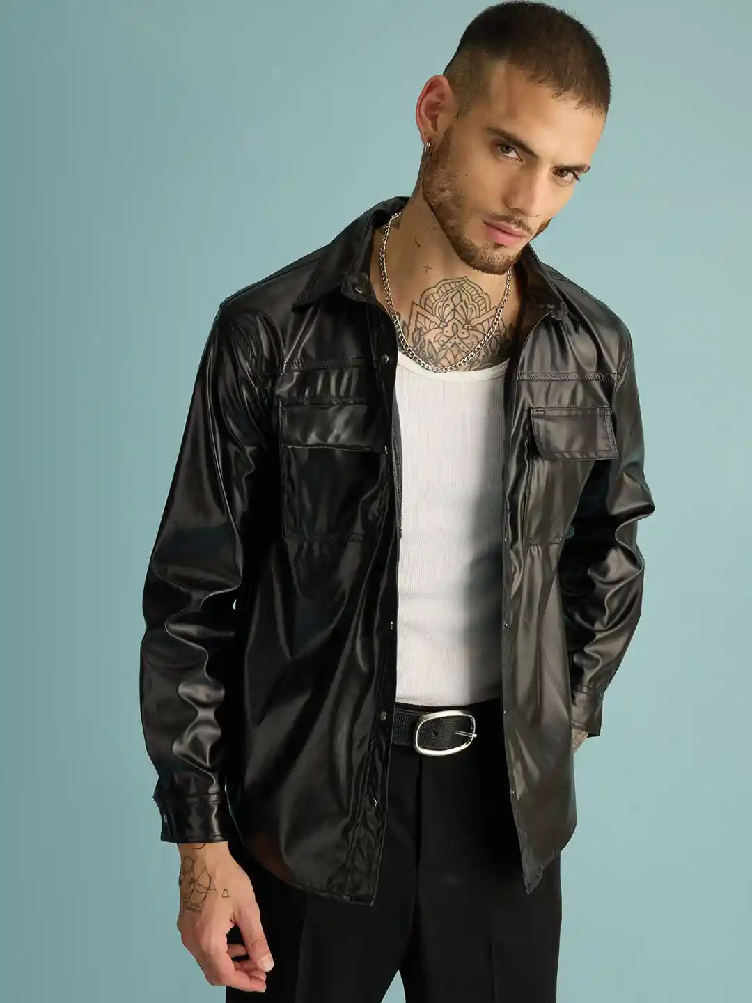 Buy FREAKINS Men Casual Leather Pockets Jacket Jackets for Men