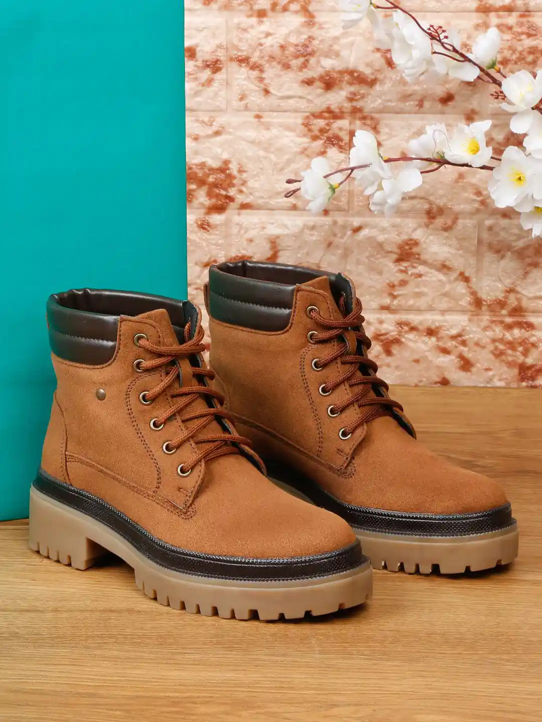 Buy Flat n Heels Women Heeled Lace-Up Boots Boots for Women