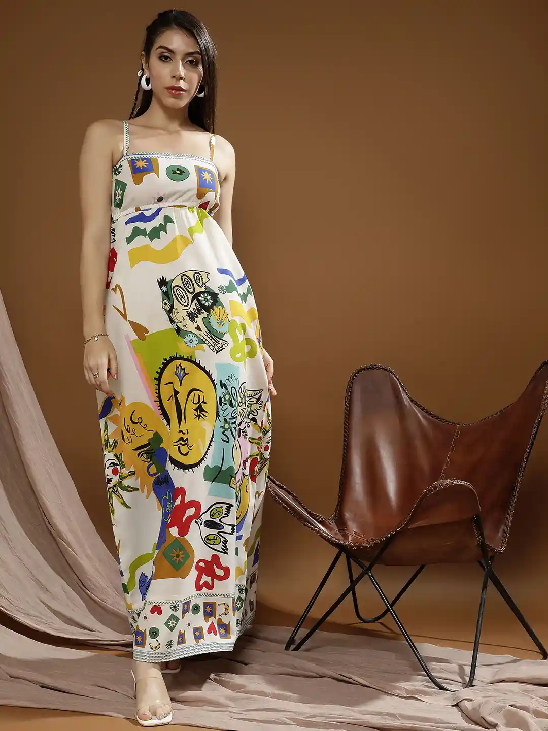 Boho By Athena Floral Print A-Line Maxi Dress