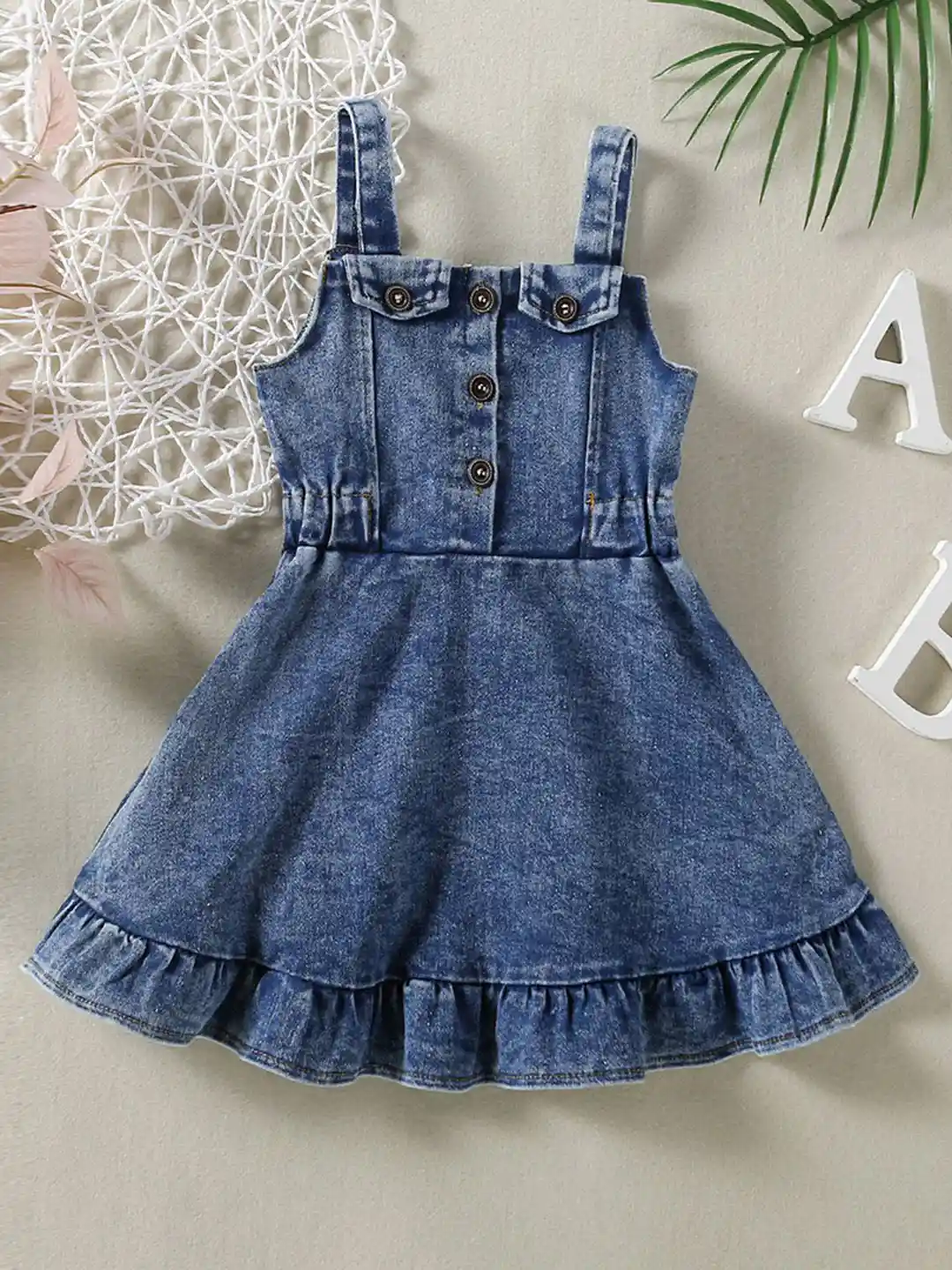 Toddler Denim Dress For Girls Buy INCLUD Girls Solid Denim Fit