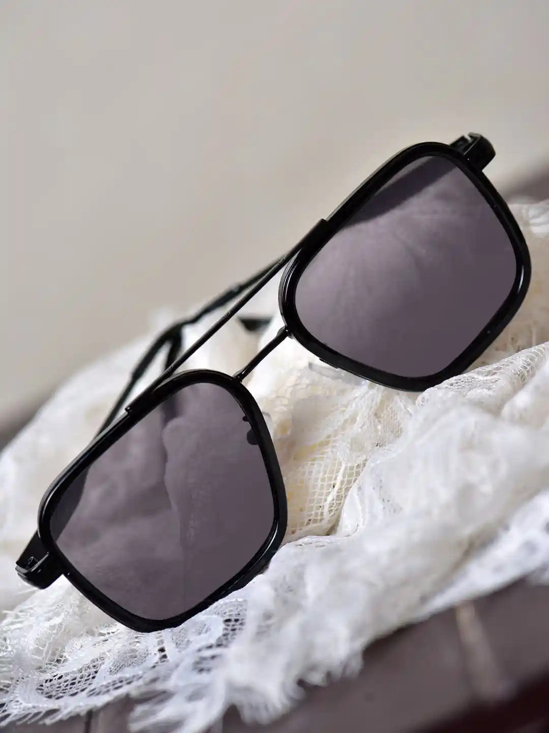 DressBerry Unisex Browline Sunglasses with UV Protected Lens  DBSG24-2351-BK2-Black