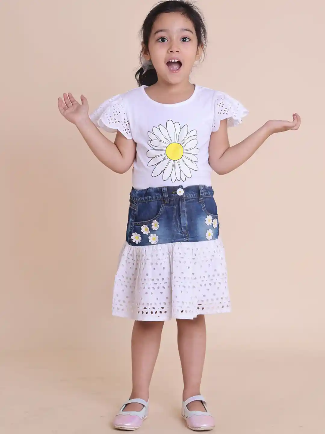 Buy House of Spades Girls Denim Flared Knee-Length Skirts Skirts