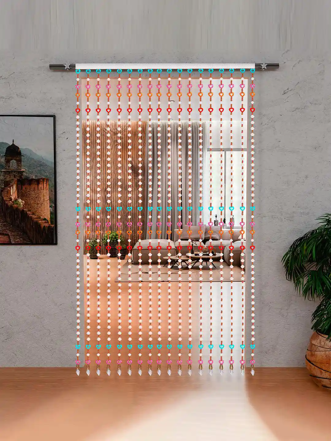 Buy Kuber Industries Moti Beads Fancy Door Curtains for Home Decor