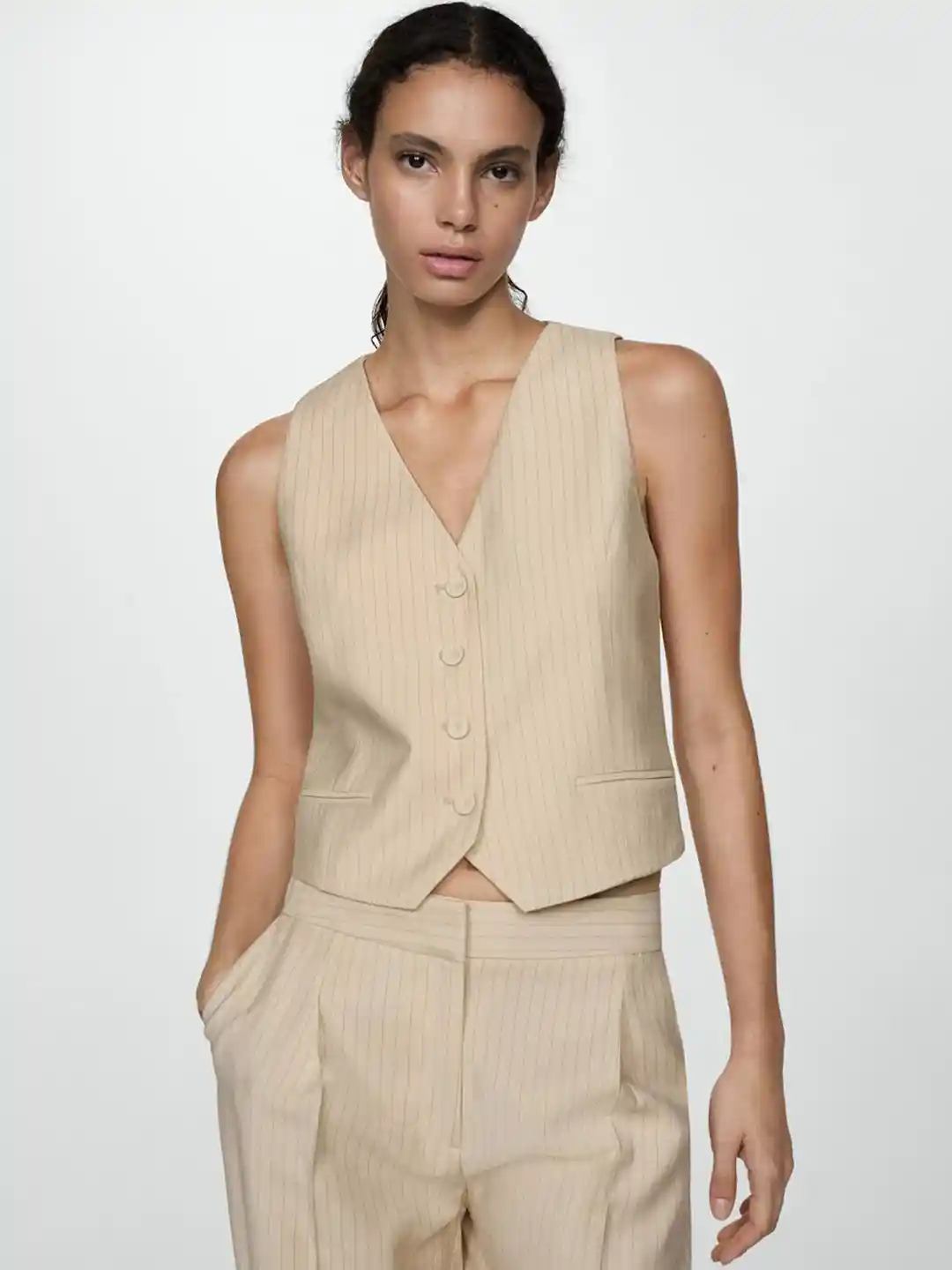 Buy MANGO Women Striped Waistcoat Waistcoat for Women 30543907